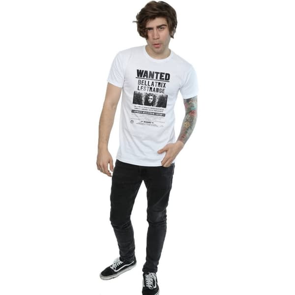 Harry Potter Mens Bellatrix Lestrange Wanted Poster Cotton T-Shirt