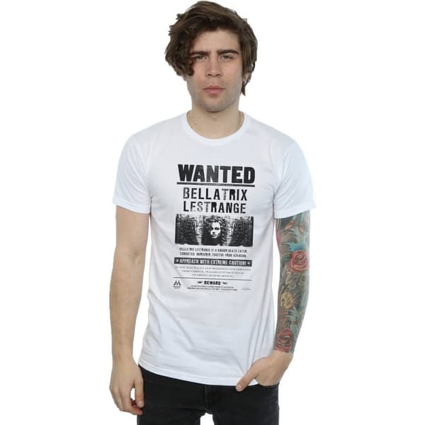 Harry Potter Mens Bellatrix Lestrange Wanted Poster Cotton T-Shirt
