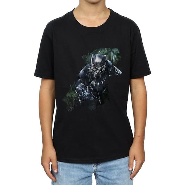 Black Panther Boys Wild Silhouette Cotton T-Shirt