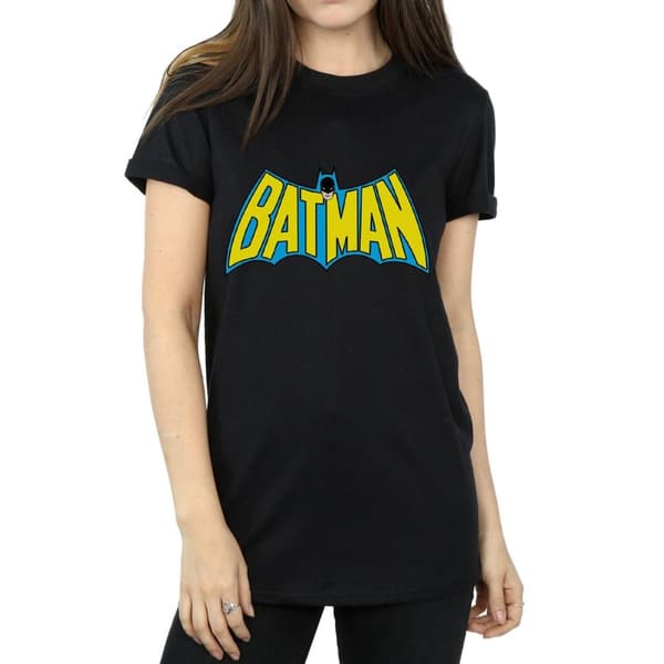 Batman Womens/Ladies Retro Logo Cotton Boyfriend T-Shirt