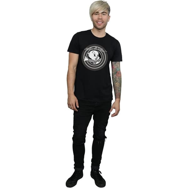 Looney Tunes Mens That´s All Folks Porky Pig Cotton T-Shirt