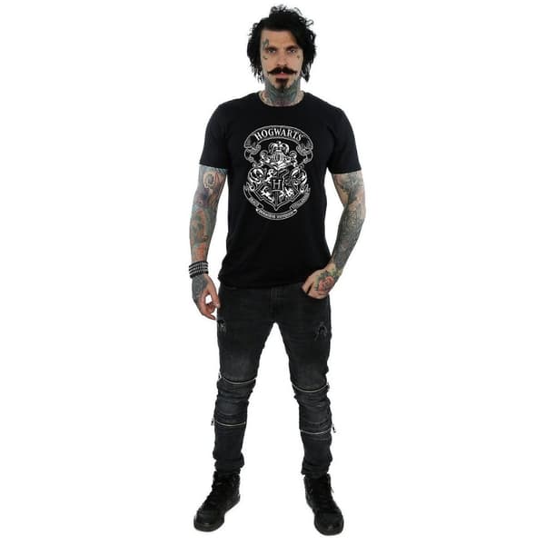 Harry Potter Mens Hogwarts Crest Cotton T-Shirt