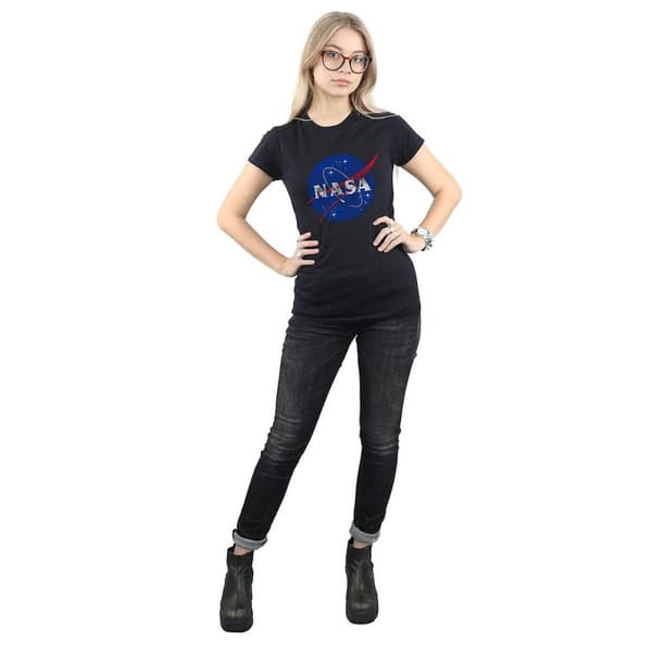 NASA Dam/Tjej - Insignia - T-shirt i bomull med tryckande logotyp