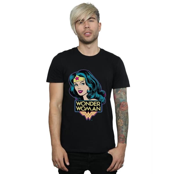 Wonder Woman Mens Head Cotton T-Shirt