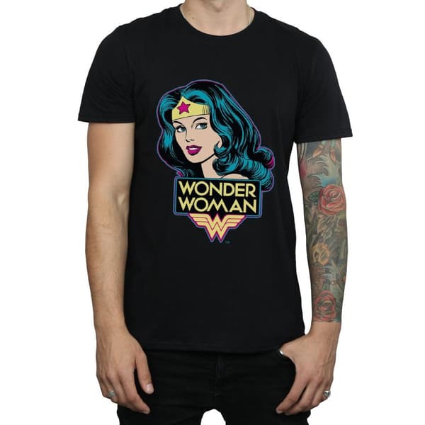 Wonder Woman Mens Head Cotton T-Shirt