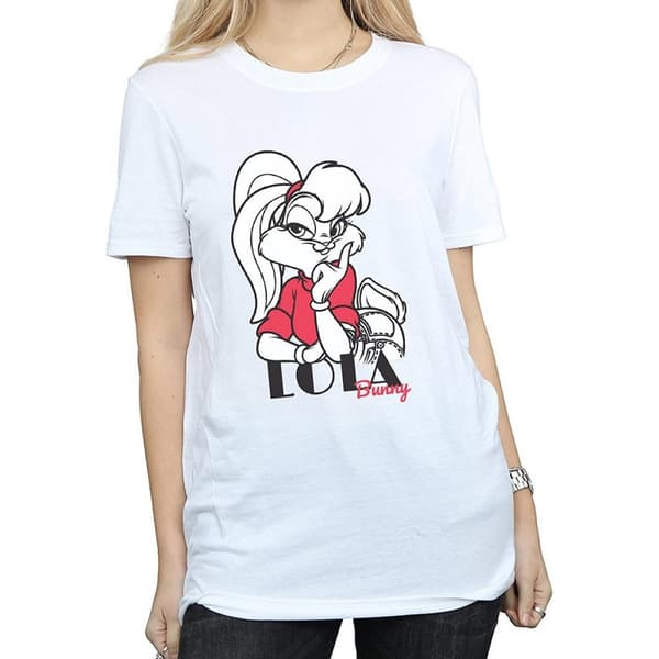 Looney Tunes Dam/Lady Classic Lola Bunny Boyfriend T-shirt i bomull