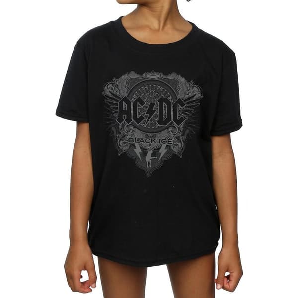 AC/DC T-shirt i bomull med svart is för flickor Black 12-13 Years