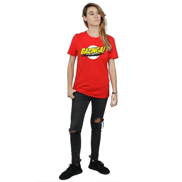 The Big Bang Theory Womens/Ladies Bazinga Boyfriend T-Shirt