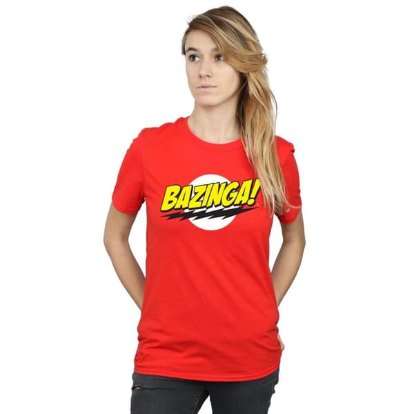 The Big Bang Theory Womens/Ladies Bazinga Boyfriend T-Shirt