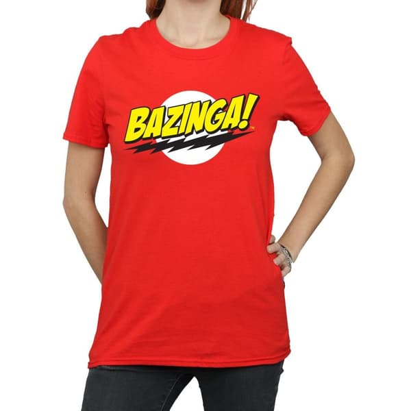 The Big Bang Theory Womens/Ladies Bazinga Boyfriend T-Shirt