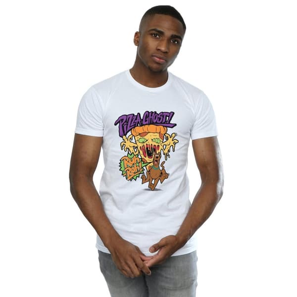 Scooby Doo Mens Pizza Ghost Cotton T-Shirt
