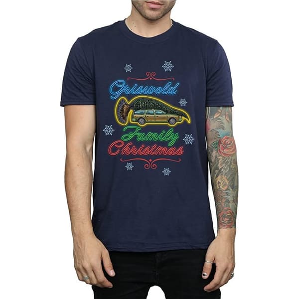 National Lampoon´s Christmas Vacation Mens Griswold Family Cotton T-Shirt Navy Blue M