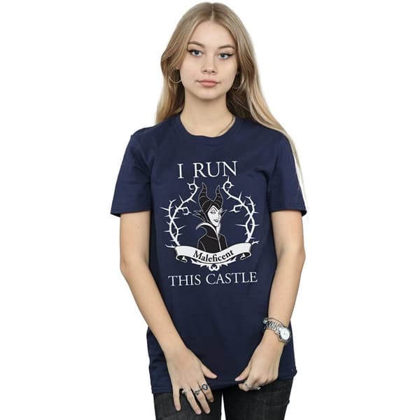 Maleficent Womens/Ladies I Run This Castle Cotton Boyfriend T-Shirt