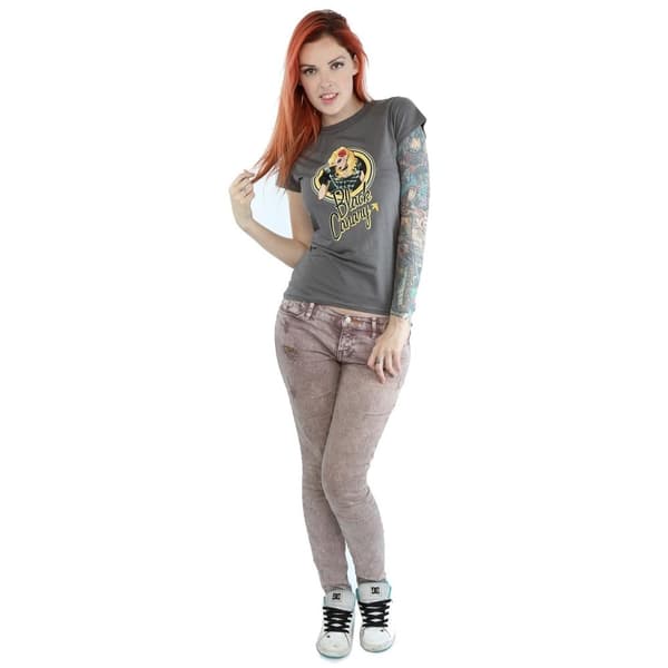 DC Bombshells Dam/Tjej - Black Canary Badge - Heather T-shirt
