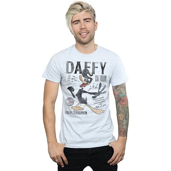 Looney Tunes Mens Concert Daffy Duck T-Shirt