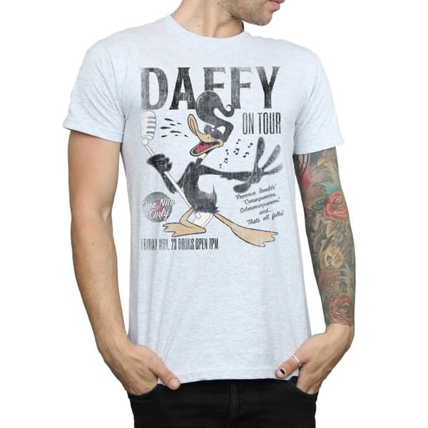 Looney Tunes Mens Concert Daffy Duck T-Shirt