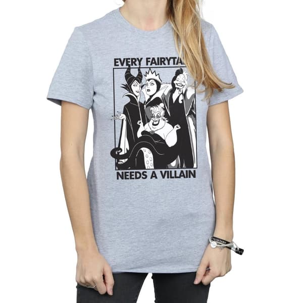 Disney Womens/Ladies Every Fairy Tale Needs A Villain Boyfriend T-Shirt