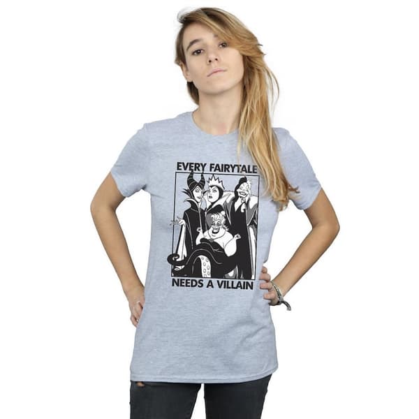 Disney Womens/Ladies Every Fairy Tale Needs A Villain Boyfriend T-Shirt