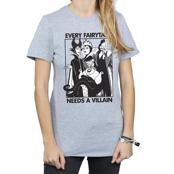 Disney Womens/Ladies Every Fairy Tale Needs A Villain Boyfriend T-Shirt