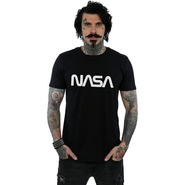 NASA Mens Modern Logo Cotton T-Shirt