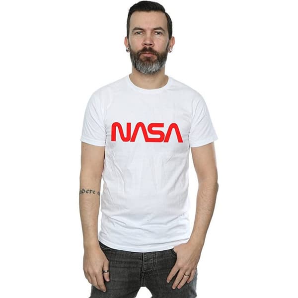NASA Mens Modern Logo Cotton T-Shirt