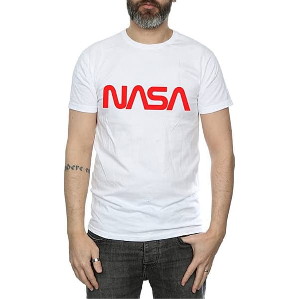 NASA Mens Modern Logo Cotton T-Shirt