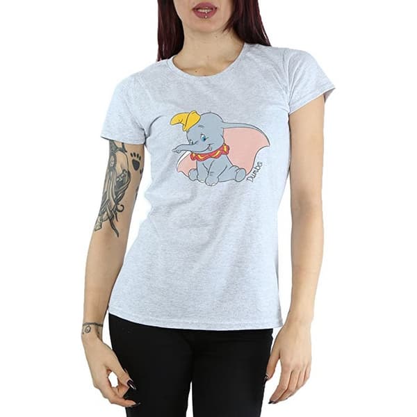 Dumbo Klassisk t-shirt i ljummen bomull för damer/kvinnor Heather Grey M