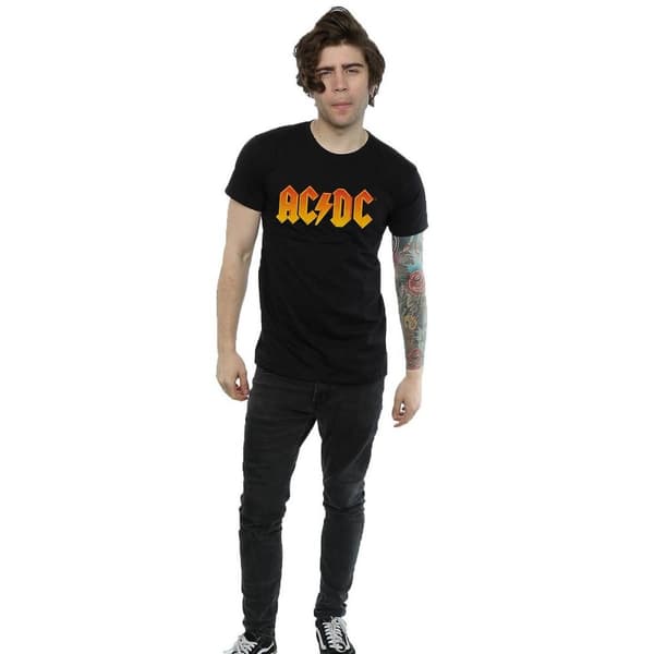AC/DC Mens Fire Cotton Logo T-Shirt