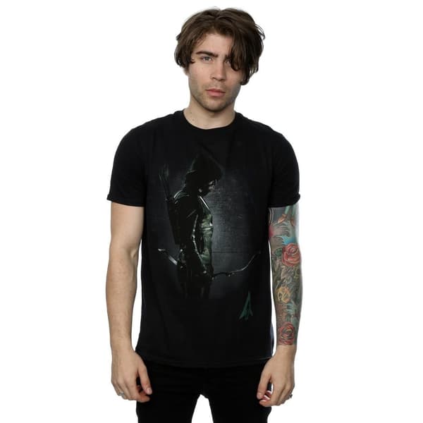 Green Arrow Mens Hooded Focus Cotton T-Shirt