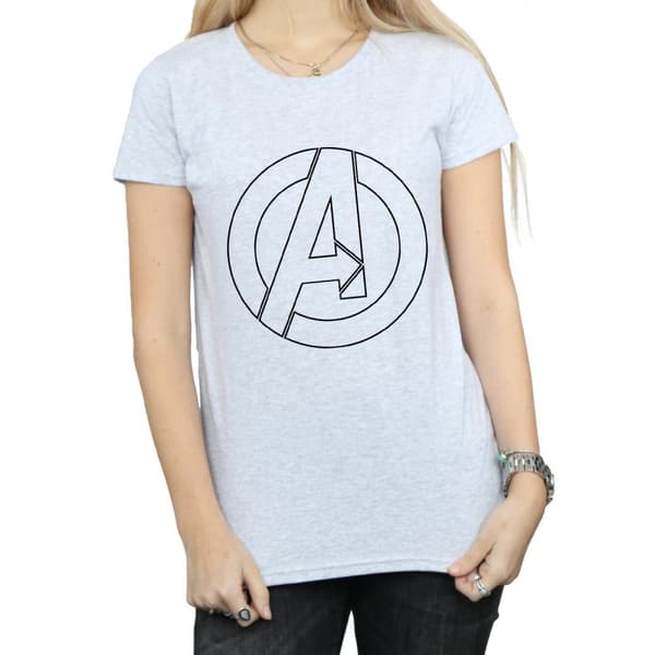 Marvel Avengers Womens/Ladies Outline Cotton Logo T-Shirt