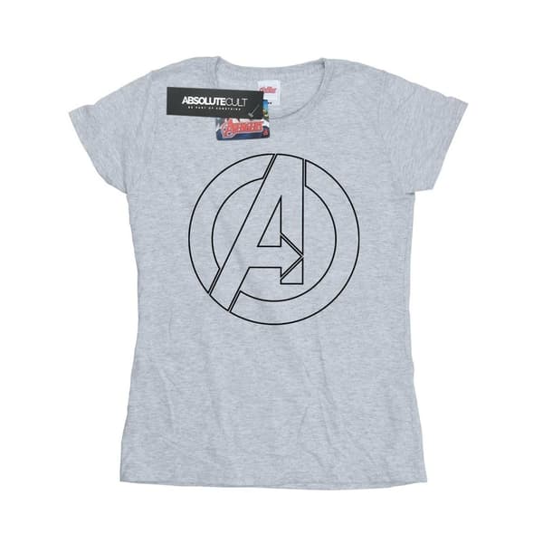 Marvel Avengers Womens/Ladies Outline Cotton Logo T-Shirt