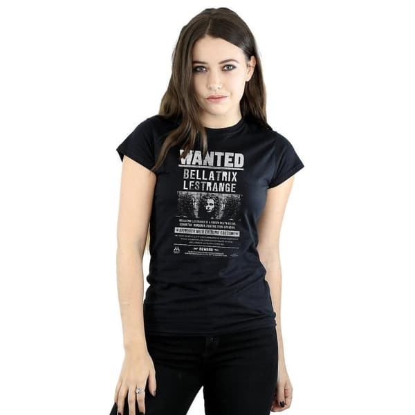 Harry Potter Dam/kvinnor - Bellatrix Lestrange Wanted Poster - T-shirt i bomull