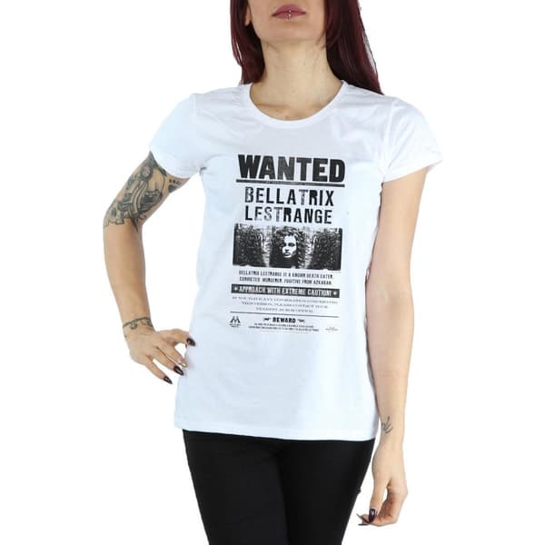 Harry Potter Dam/kvinnor - Bellatrix Lestrange Wanted Poster - T-shirt i bomull
