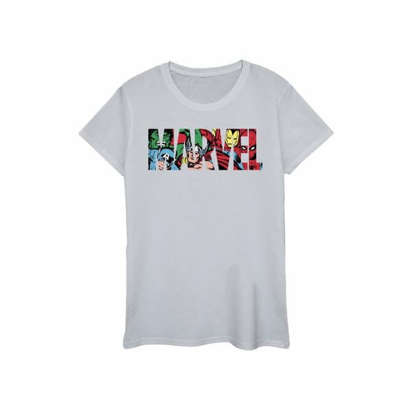 Marvel Dam/Tjej - Infill - T-shirt med logotyp och karaktär