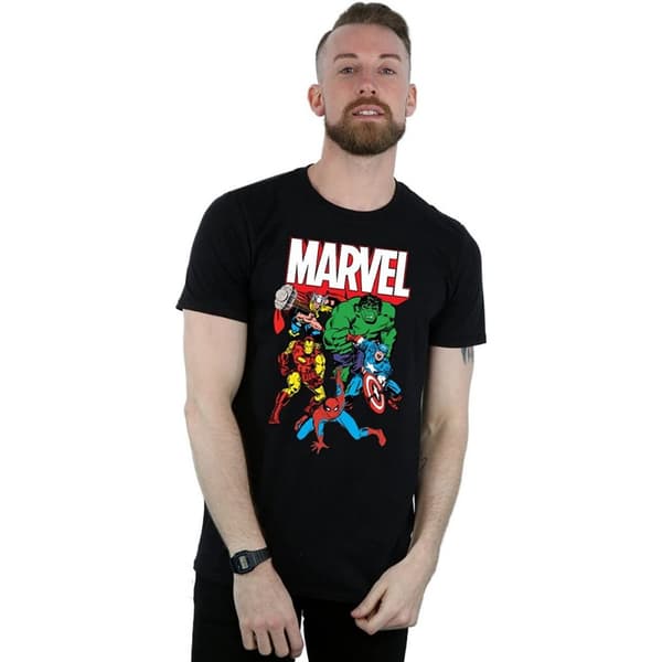 Marvel Herr T-shirt i bomull från Hero Group Black L
