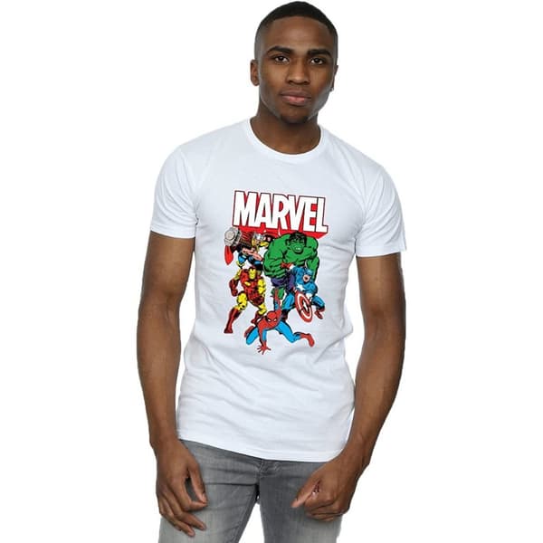 Marvel Herr T-shirt i bomull från Hero Group