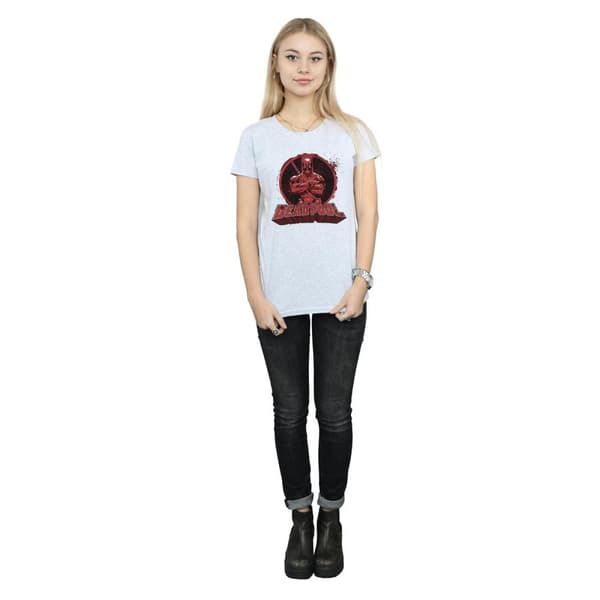 Deadpool T-shirt i bomull med korsade armar och logotyp - dam/dam
