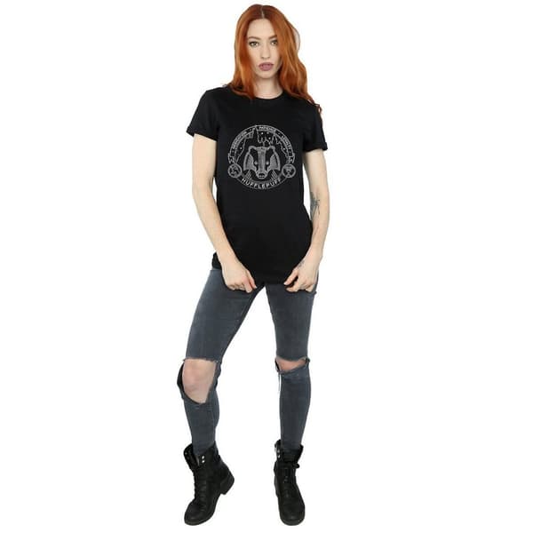 Harry Potter Womens/Ladies Hufflepuff Cotton Boyfriend T-Shirt