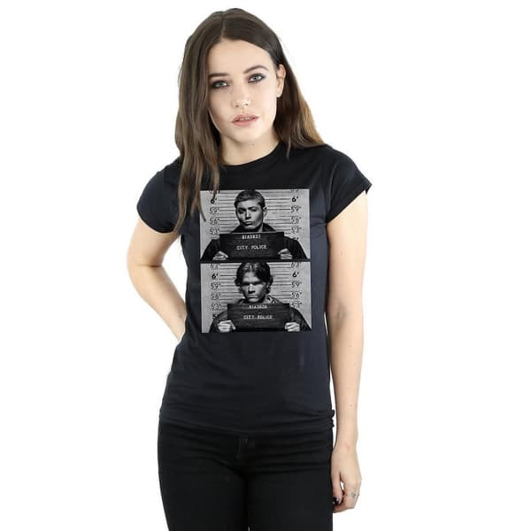 Supernatural Womens/Ladies Winchester Mugshot Cotton T-Shirt