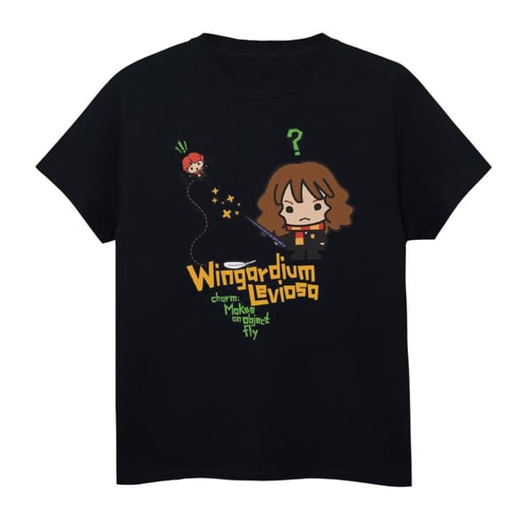 Harry Potter Wingardium Leviosa Hermione T-shirt för flickor Black 5-6 Years