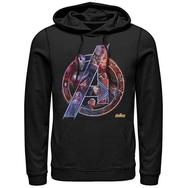Avengers Infinity War Unisex vuxen logotyp huvtröja i bomull