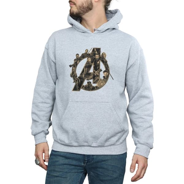 Avengers Infinity War Unisex vuxen logotyp huvtröja i bomull