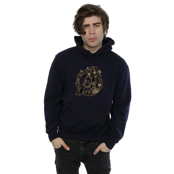 Avengers Infinity War Unisex vuxen logotyp huvtröja i bomull