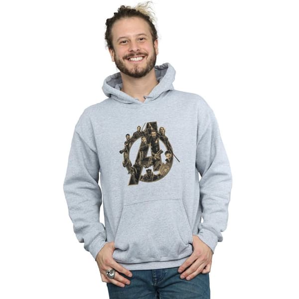 Avengers Infinity War Unisex vuxen logotyp huvtröja i bomull