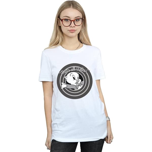 Looney Tunes Dam/Tjej That´s All Folks Porky Pig - pojkvänströja i bomull