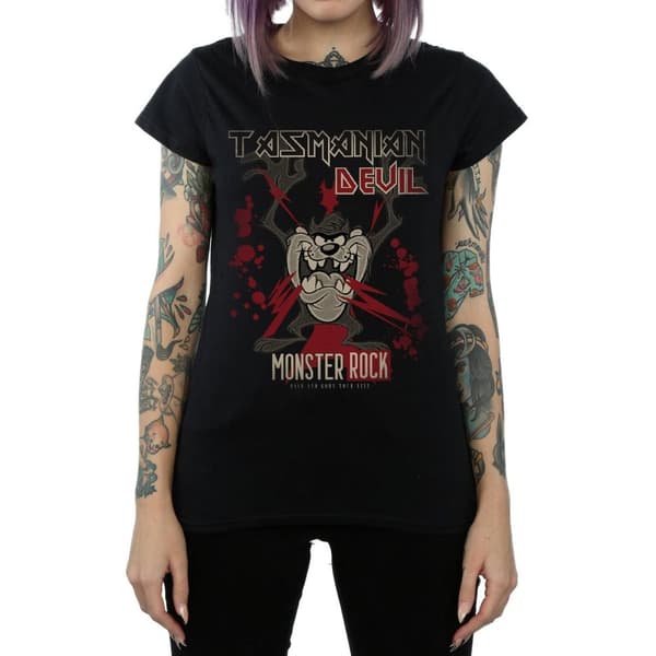 Looney Tunes Dam/Tjej - Monster Rock Tasmanian Devil - T-shirt i bomull