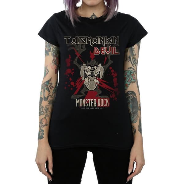 Looney Tunes Dam/Tjej - Monster Rock Tasmanian Devil - T-shirt i bomull