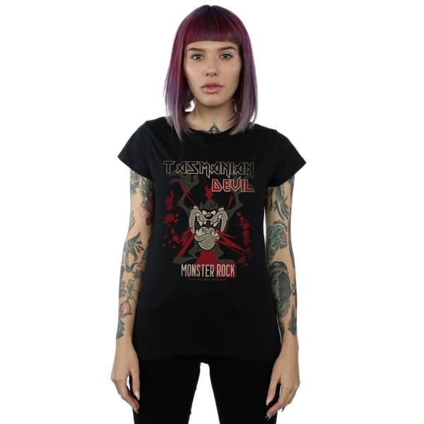 Looney Tunes Dam/Tjej - Monster Rock Tasmanian Devil - T-shirt i bomull