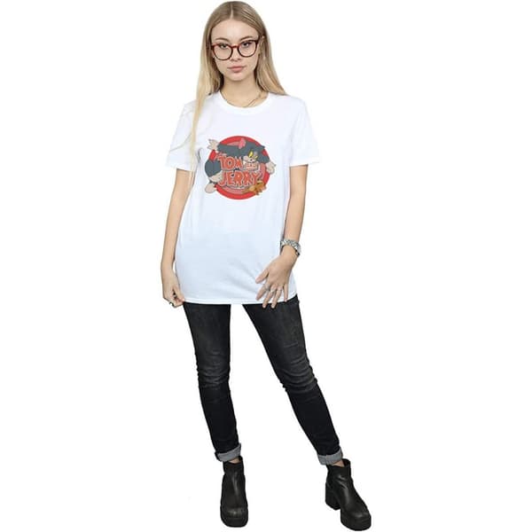 Tom and Jerry Womens/Ladies Catch Cotton Boyfriend T-Shirt