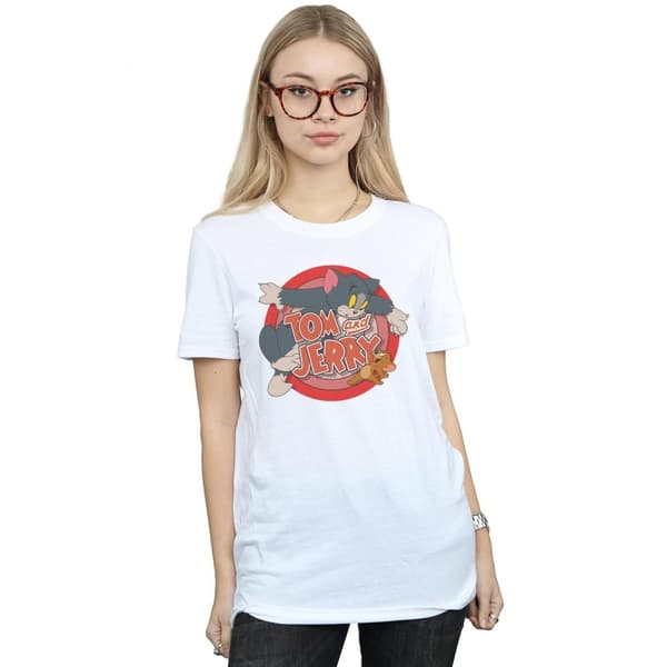 Tom and Jerry Womens/Ladies Catch Cotton Boyfriend T-Shirt